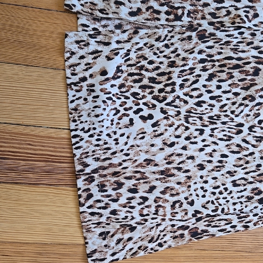 Banana Republic Leopard Print Sleeveless Belted Safari Midi Dress Size M - Picture 8 of 15